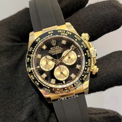 [BRAND NEW] ROLEX DAYTONA OYSTERFLEX 40MM YELLOW GOLD BLACK DIAMONDS DIAL -126518LN