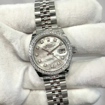[BRAND NEW] ROLEX LADY-DATEJUST 28MM DIAMONDS BEZEL WHITE MOP DIAL -279383RBR